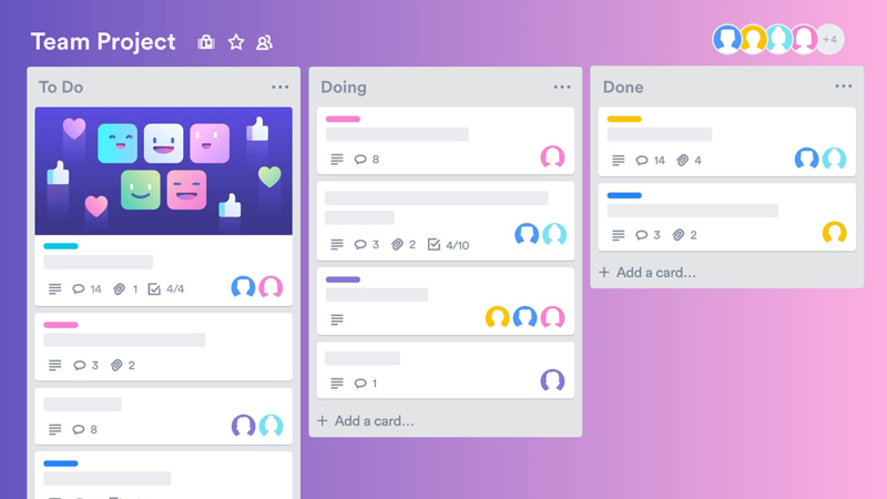 Kh&ocirc;ng gian l&agrave;m việc của Trello